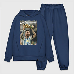 Мужской костюм оверсайз Lionel Messi - world champion - Argentina, цвет: тёмно-синий