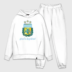 Мужской костюм оверсайз Эмблема федерации футбола Аргентины, цвет: белый