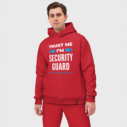 Мужской костюм оверсайз Trust me Im security guard / Красный – фото 3