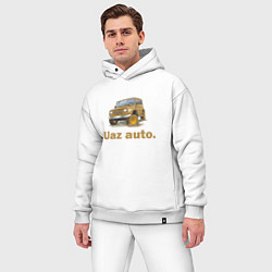 Мужской костюм оверсайз УАЗ auto, цвет: белый — фото 2