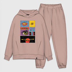 Мужской костюм оверсайз Mind-blowing space art, цвет: пыльно-розовый