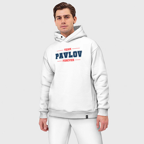 Мужской костюм оверсайз Team Pavlov forever фамилия на латинице / Белый – фото 3