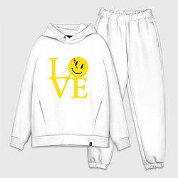 Мужской костюм оверсайз Smile love, цвет: белый