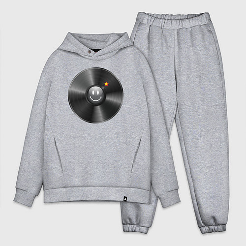 Мужской костюм оверсайз Виниловая пластинка с бомбочкой / Меланж – фото 1