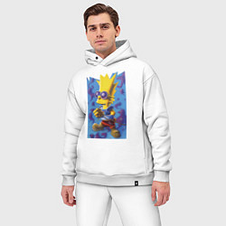 Мужской костюм оверсайз Bart Simpson - neural network, цвет: белый — фото 2