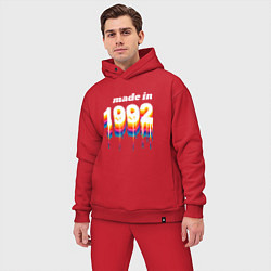 Мужской костюм оверсайз Made in 1992 liquid art, цвет: красный — фото 2