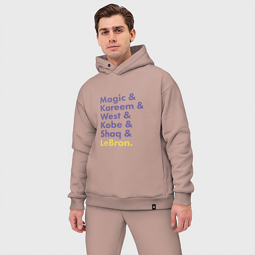 Мужской костюм оверсайз Lakers players / Пыльно-розовый – фото 3