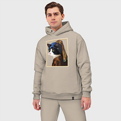 Мужской костюм оверсайз Кошечка с жемчужной сережкой Ян Вермеер, цвет: миндальный — фото 2