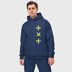 Мужской костюм оверсайз TXT vertical logo, цвет: тёмно-синий — фото 2