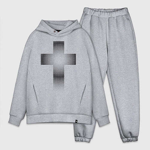 Мужской костюм оверсайз Крест православный / Меланж – фото 1