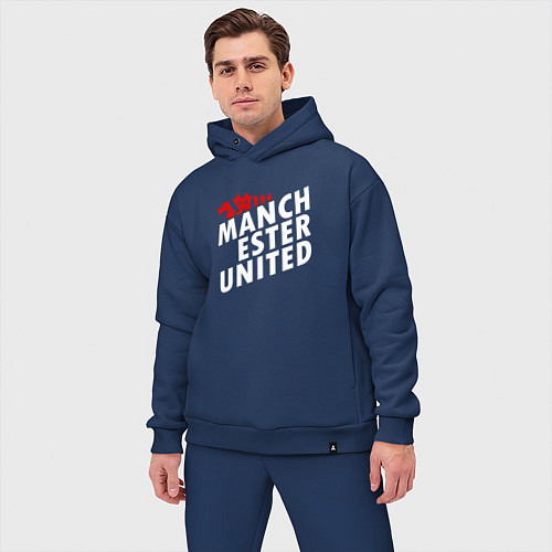 Мужской костюм оверсайз Манчестер Юнайтед дьявол / Тёмно-синий – фото 3