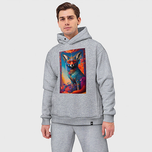 Мужской костюм оверсайз Фантастическая лиса / Меланж – фото 3