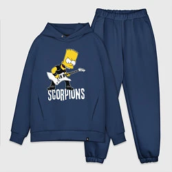Мужской костюм оверсайз Scorpions Барт Симпсон рокер, цвет: тёмно-синий