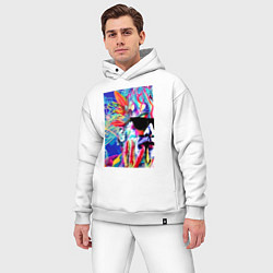 Мужской костюм оверсайз Andy Warhol - celebrity - pop art, цвет: белый — фото 2