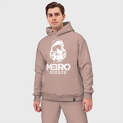 Мужской костюм оверсайз Metro exodus art, цвет: пыльно-розовый — фото 2