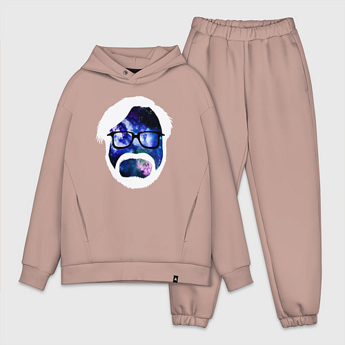 Мужской костюм оверсайз Космический Миядзаки / Пыльно-розовый – фото 1