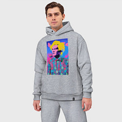 Мужской костюм оверсайз Andy Warhol - self-portrait - pop art, цвет: меланж — фото 2