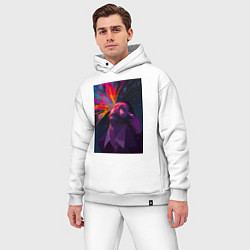 Мужской костюм оверсайз Disco Elysium - Взрыв мозга, цвет: белый — фото 2