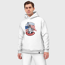 Мужской костюм оверсайз American freedom, цвет: белый — фото 2