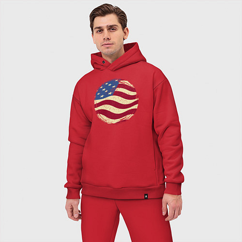 Мужской костюм оверсайз Flag USA / Красный – фото 3