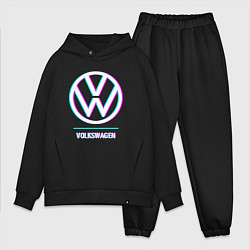 Мужской костюм оверсайз Значок Volkswagen в стиле glitch, цвет: черный