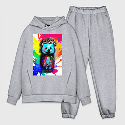 Мужской костюм оверсайз Акварельный эскиз ёжика - живопись, цвет: меланж