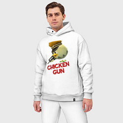 Мужской костюм оверсайз Chicken Gun logo, цвет: белый — фото 2