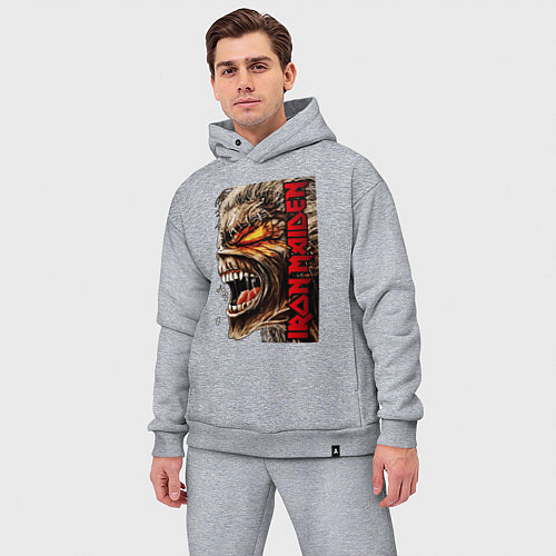 Мужской костюм оверсайз Iron screaming / Меланж – фото 3