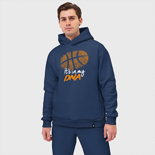 Мужской костюм оверсайз Баскетбольный ДНК / Тёмно-синий – фото 3