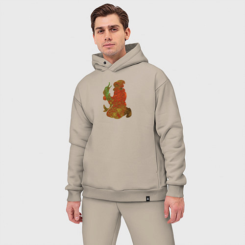 Мужской костюм оверсайз Емеля с щукой / Миндальный – фото 3