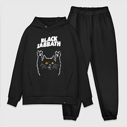 Мужской костюм оверсайз Black Sabbath rock cat, цвет: черный