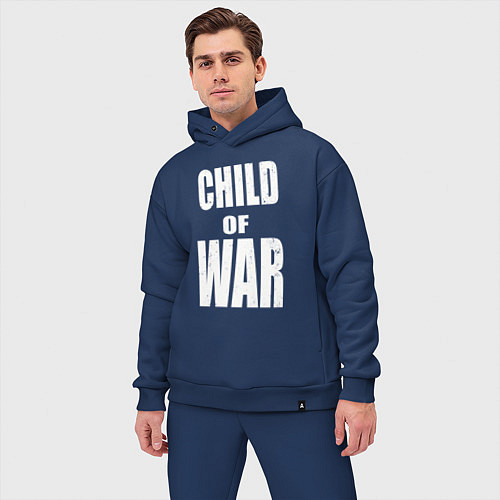 Мужской костюм оверсайз Child of war / Тёмно-синий – фото 3