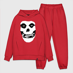 Мужской костюм оверсайз Череп misfits, цвет: красный