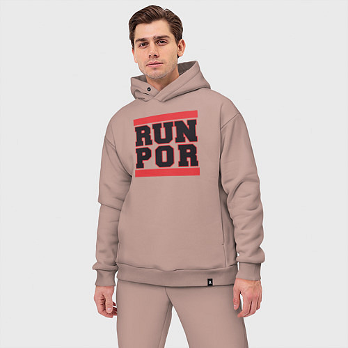Мужской костюм оверсайз Run Portland Trail Blazers / Пыльно-розовый – фото 3