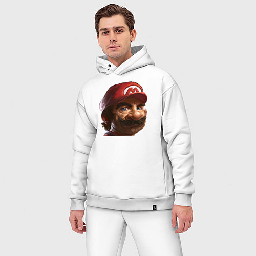 Мужской костюм оверсайз Mario pixel / Белый – фото 3
