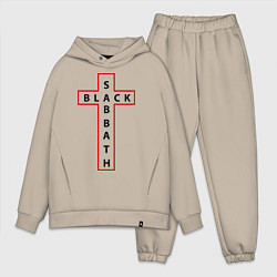 Мужской костюм оверсайз Black Sabbath, цвет: миндальный