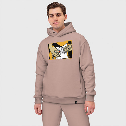 Мужской костюм оверсайз Рок-гитара / Пыльно-розовый – фото 3