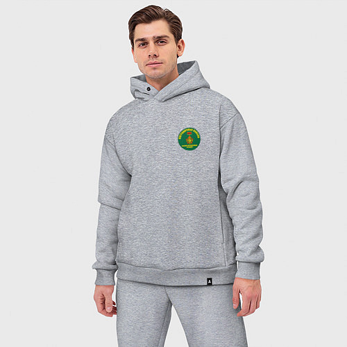 Мужской костюм оверсайз Медаль Бывших пограничников не бывает / Меланж – фото 3