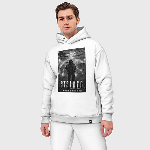 Мужской костюм оверсайз Stalker thunderstorm / Белый – фото 3