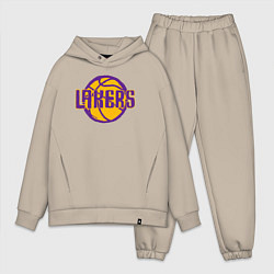 Мужской костюм оверсайз Lakers ball, цвет: миндальный