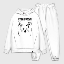 Мужской костюм оверсайз System of a Down - rock cat, цвет: белый