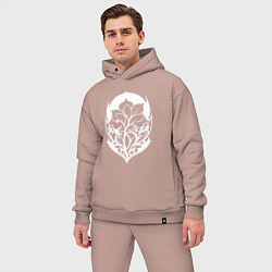 Мужской костюм оверсайз Белый цветок, цвет: пыльно-розовый — фото 2