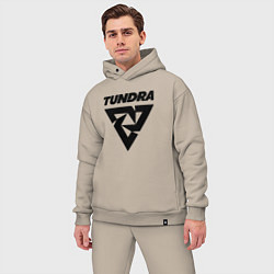 Мужской костюм оверсайз Tundra esports logo, цвет: миндальный — фото 2