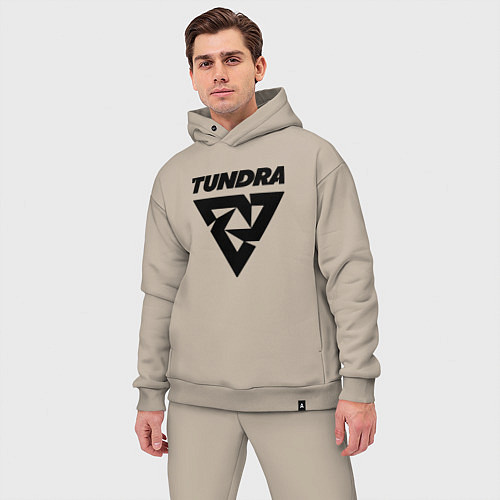 Мужской костюм оверсайз Tundra esports logo / Миндальный – фото 3