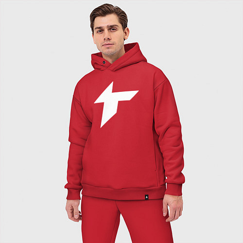 Мужской костюм оверсайз Thunder awaken logo / Красный – фото 3