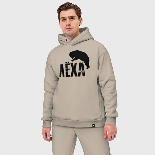 Мужской костюм оверсайз Лёха и медведь / Миндальный – фото 3