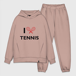 Мужской костюм оверсайз I Love Tennis, цвет: пыльно-розовый