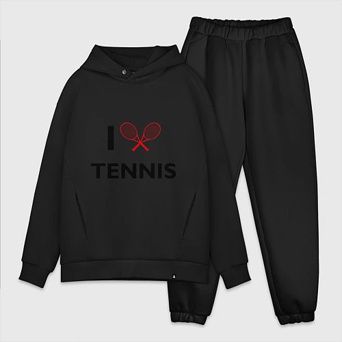 Мужской костюм оверсайз I Love Tennis / Черный – фото 1
