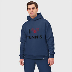 Мужской костюм оверсайз I Love Tennis, цвет: тёмно-синий — фото 2