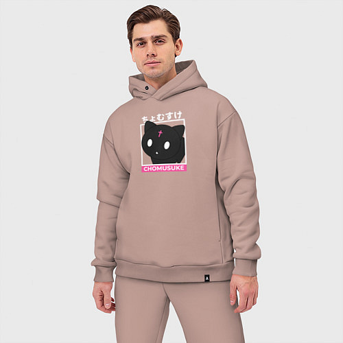 Мужской костюм оверсайз Chomusuke Kono Suba / Пыльно-розовый – фото 3